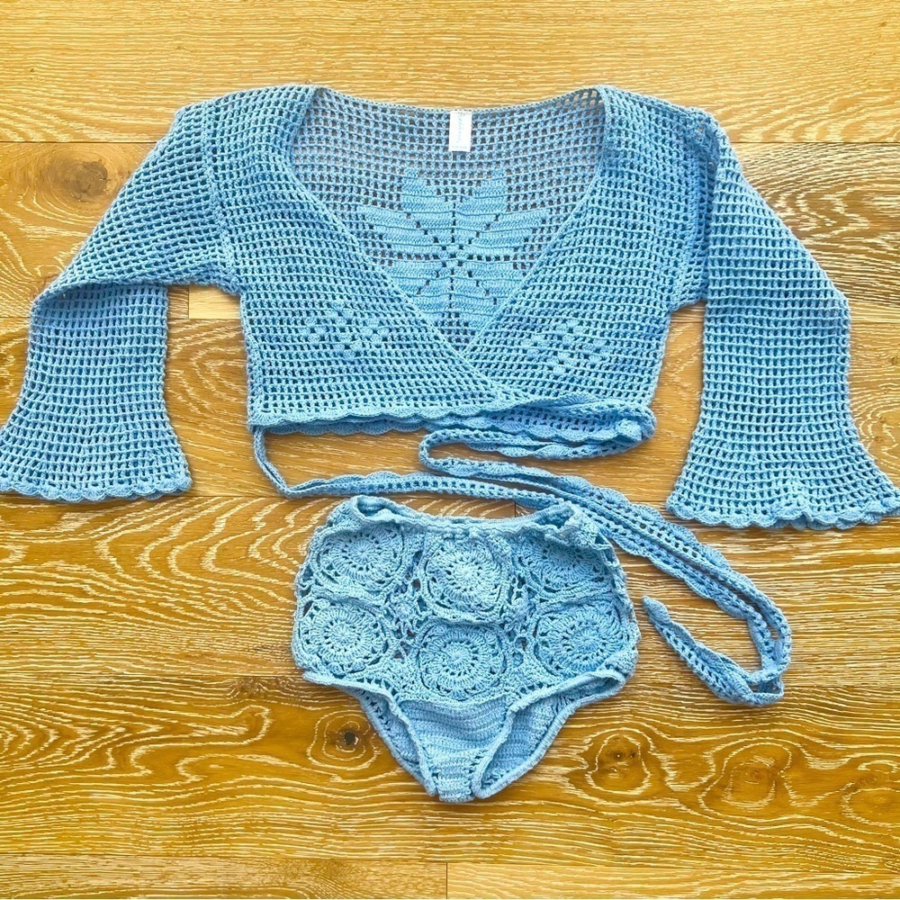 ANDI BAGUS 3 Piece Set: Yogi Wrap Cardigan + Lotus Hi Bottom + Off Shoulder Top - Picture 7 of 14